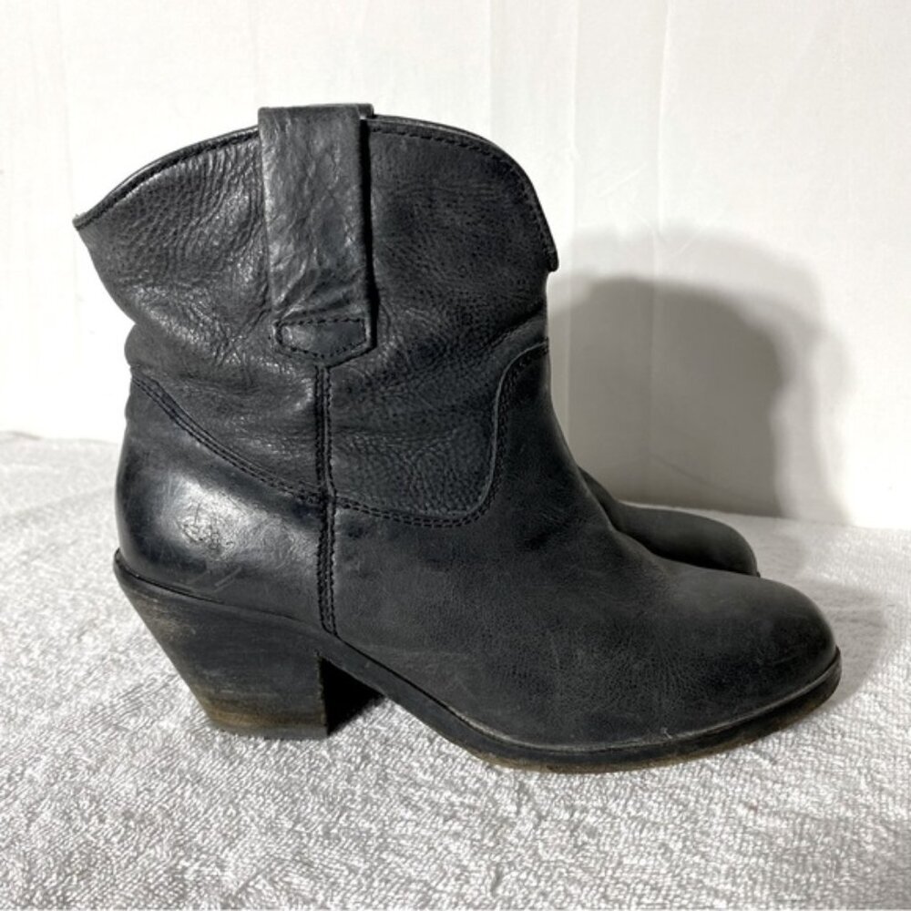Corral Dark Grey Black Leather Western Ankle Cowboy Boots Booties 8.5